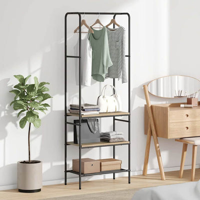 Vidaxl portant à vêtements avec étagère chêne sonoma 60 x 30 x 171 cm bois fini