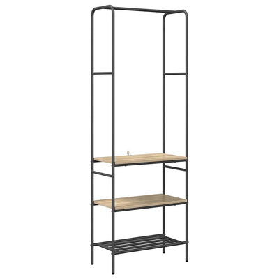 Vidaxl portant à vêtements avec étagère chêne sonoma 60 x 30 x 171 cm bois fini