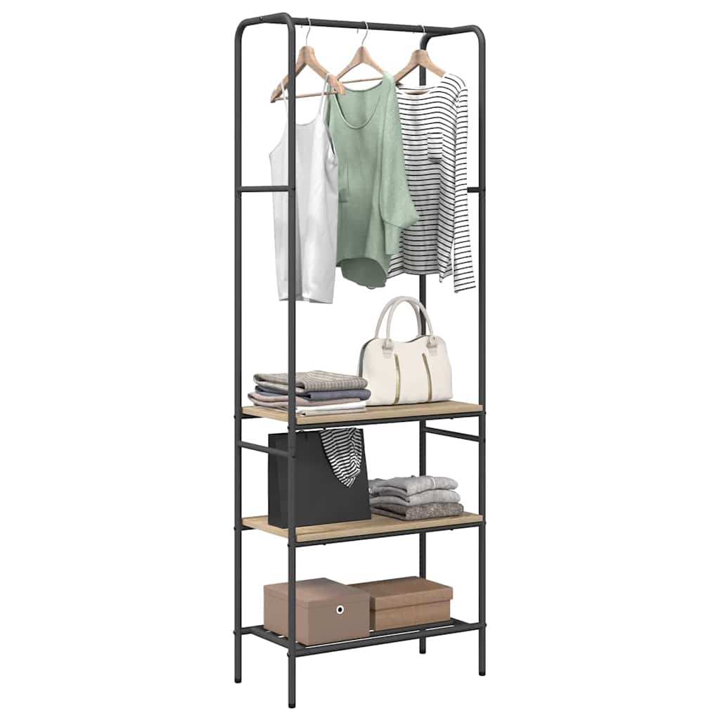 Vidaxl portant à vêtements avec étagère chêne sonoma 60 x 30 x 171 cm bois fini