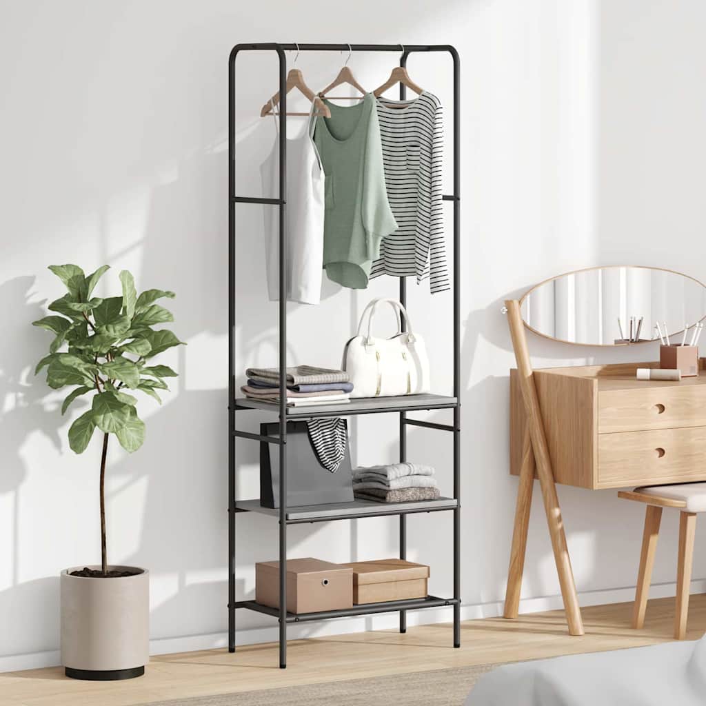 Vidaxl portant à vêtements avec étagère gris sonoma 60 x 30 x 171 cm bois fini