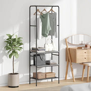 Vidaxl portant à vêtements avec étagère gris sonoma 60 x 30 x 171 cm bois fini - afbeelding 1