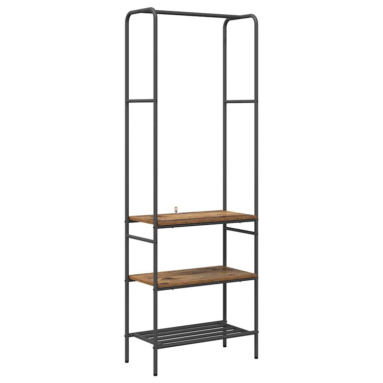 Vidaxx portant à vêtements avec étagère vieux bois 60 x 30 x 171 cm bois traité