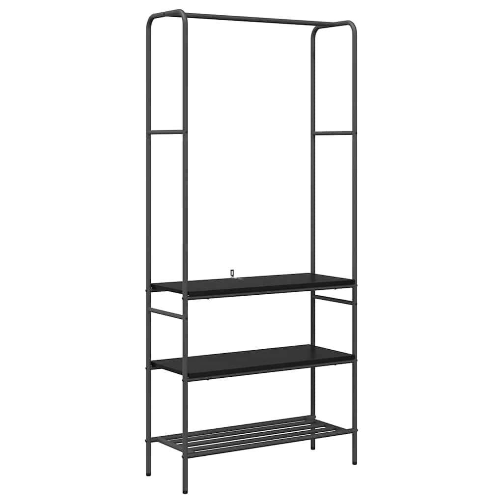 VidaXL portant à vêtements avec étagère chêne noir 77 x 30 x 171 cm bois fini