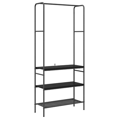VidaXL portant à vêtements avec étagère chêne noir 77 x 30 x 171 cm bois fini