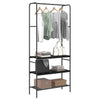 VidaXL portant à vêtements avec étagère chêne noir 77 x 30 x 171 cm bois fini
