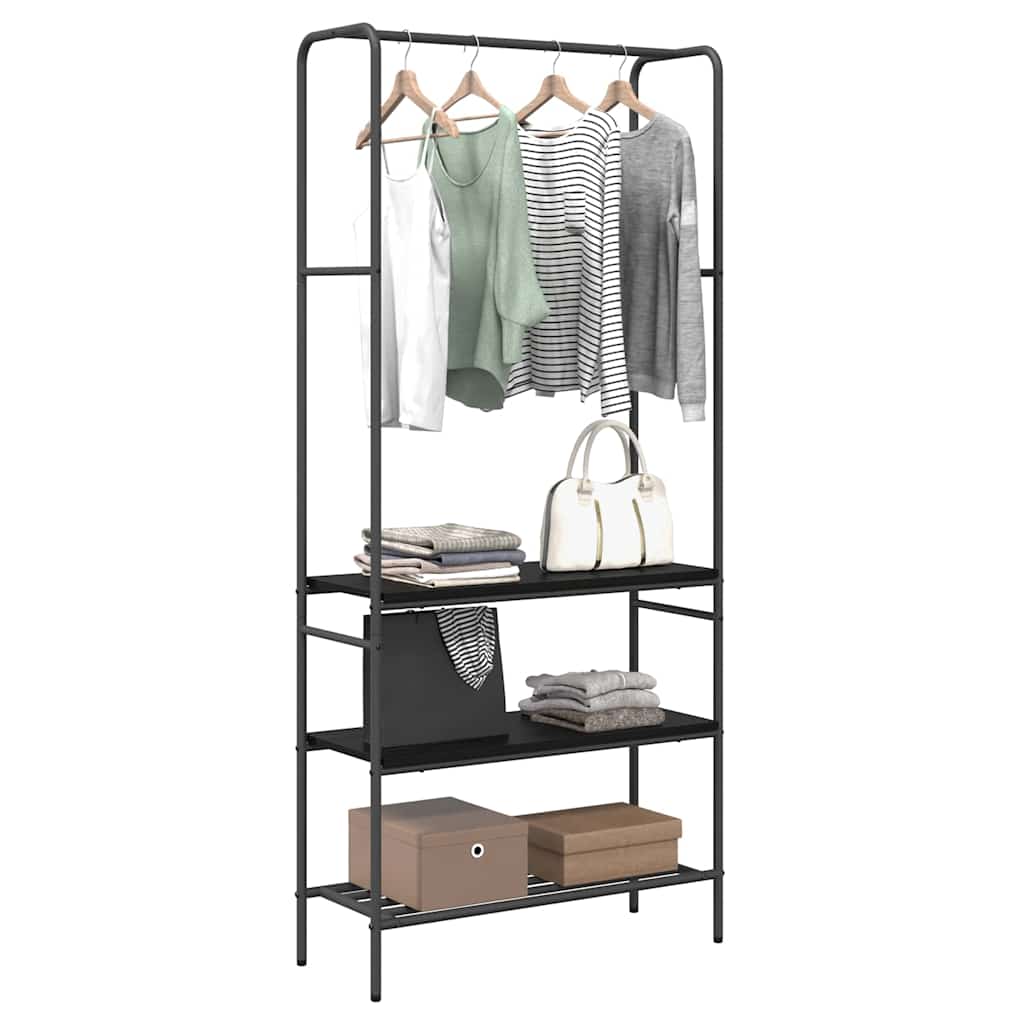 VidaXL portant à vêtements avec étagère chêne noir 77 x 30 x 171 cm bois fini