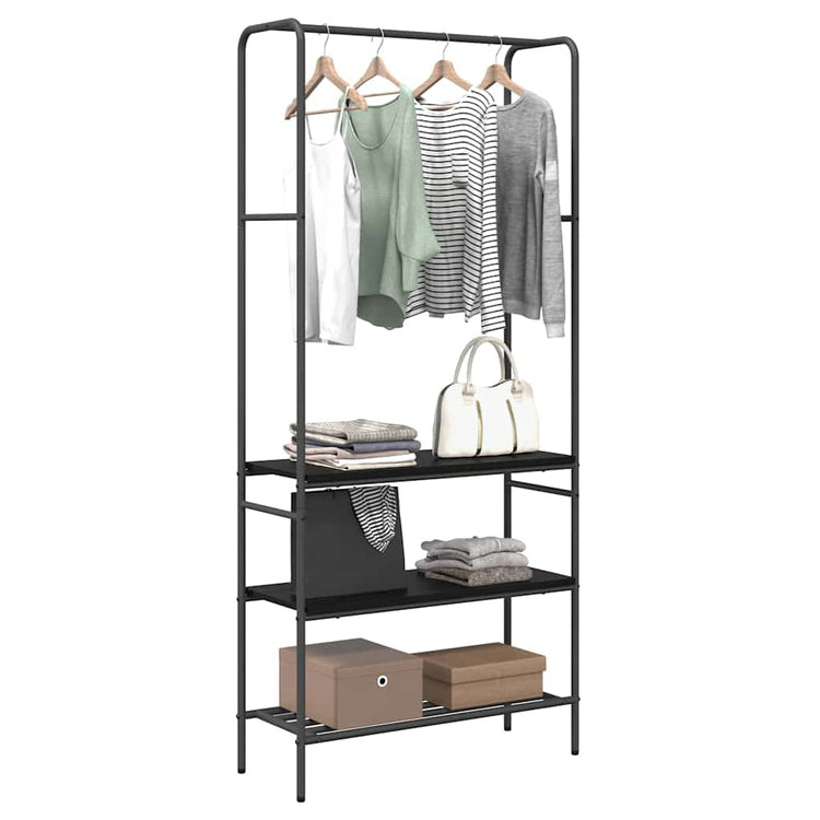 VidaXL portant à vêtements avec étagère chêne noir 77 x 30 x 171 cm bois fini