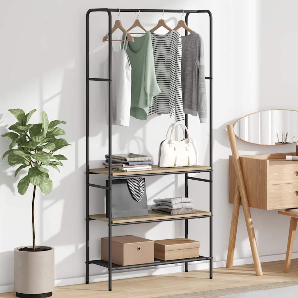 Vidaxl portant à vêtements avec étagère chêne sonoma 77 x 30 x 171 cm bois fini
