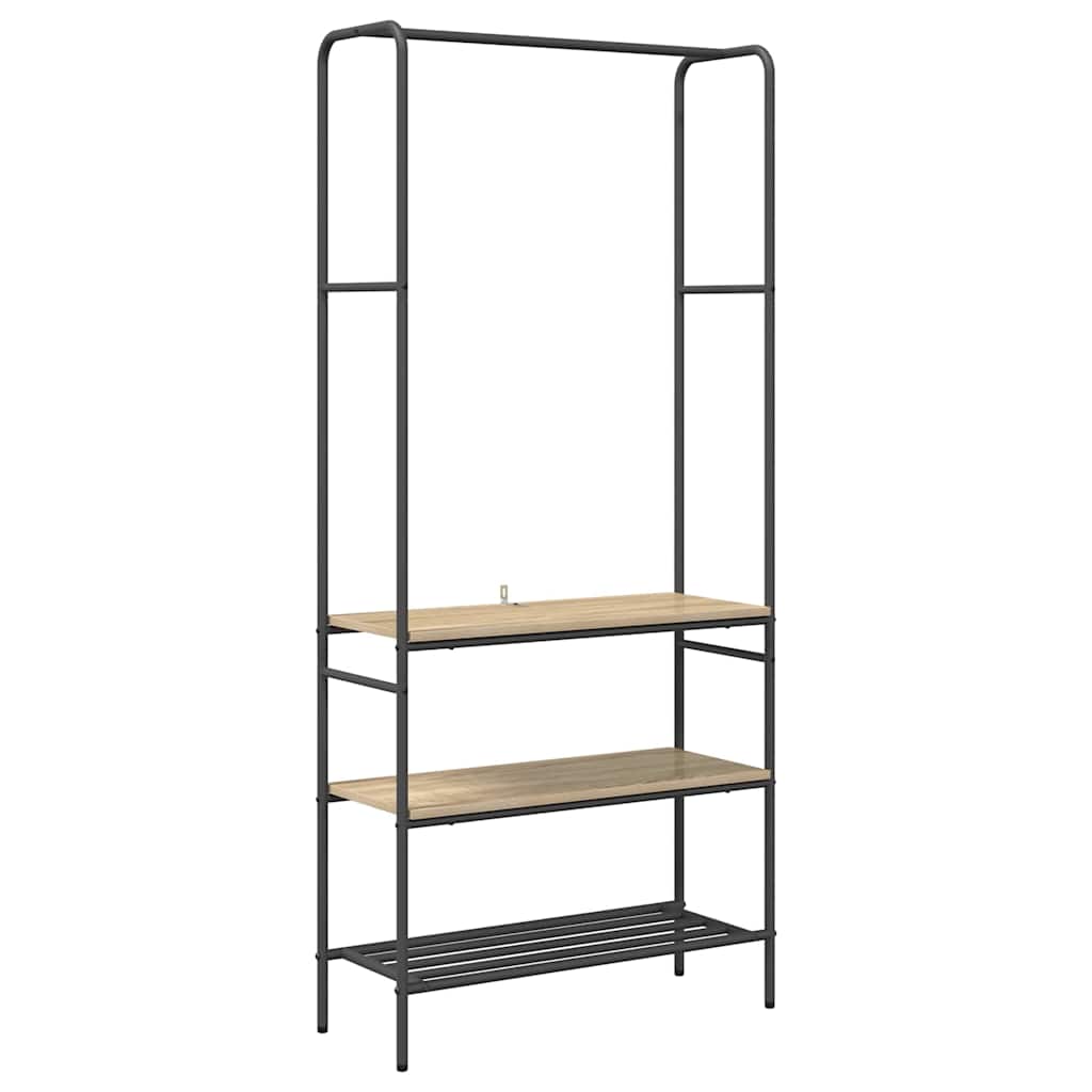 Vidaxl portant à vêtements avec étagère chêne sonoma 77 x 30 x 171 cm bois fini
