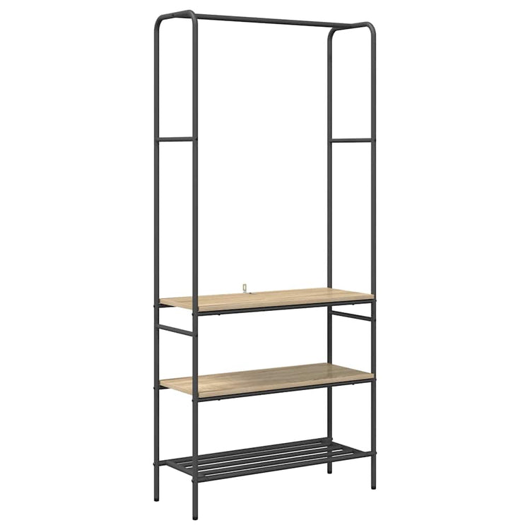 Vidaxl portant à vêtements avec étagère chêne sonoma 77 x 30 x 171 cm bois fini