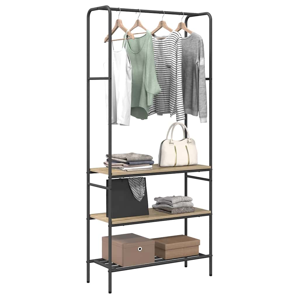 Vidaxl portant à vêtements avec étagère chêne sonoma 77 x 30 x 171 cm bois fini