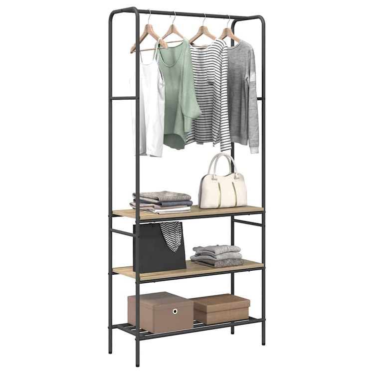 Vidaxl portant à vêtements avec étagère chêne sonoma 77 x 30 x 171 cm bois fini