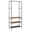 Vidaxxl portant à vêtements avec étagère vieux bois 77 x 30 x 171 cm bois traité