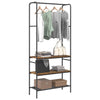 Vidaxxl portant à vêtements avec étagère vieux bois 77 x 30 x 171 cm bois traité