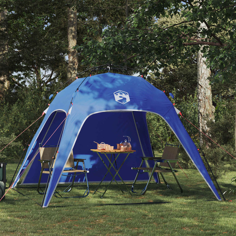 Tente instantanée VidaXL 4 personnes à dégagement rapide bleu azur 185t polyester