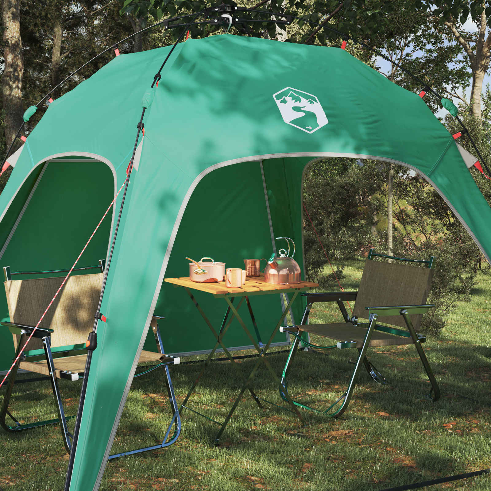 Tente instantanée VidaXL 4 personnes à dégagement rapide vert d'eau 260 x 260 x 197 cm