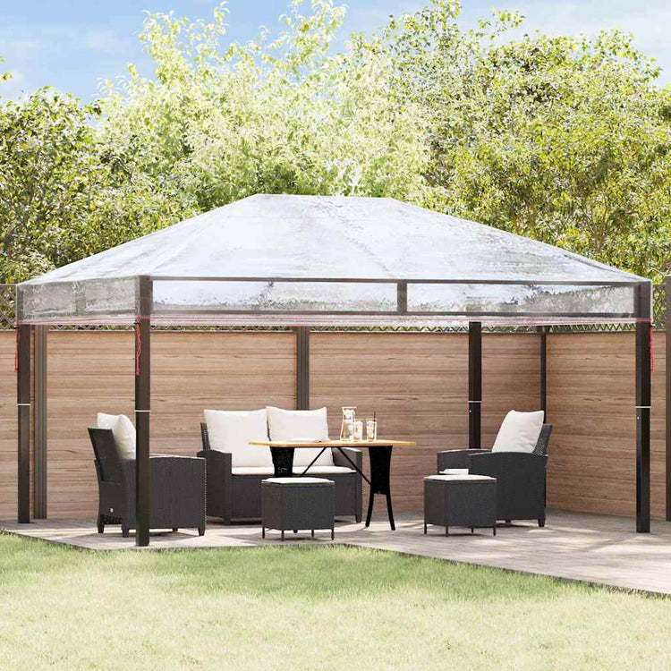 VidaXL couverture de gazebo de remplacement transparent 400 x 300 x 32 cm PVC