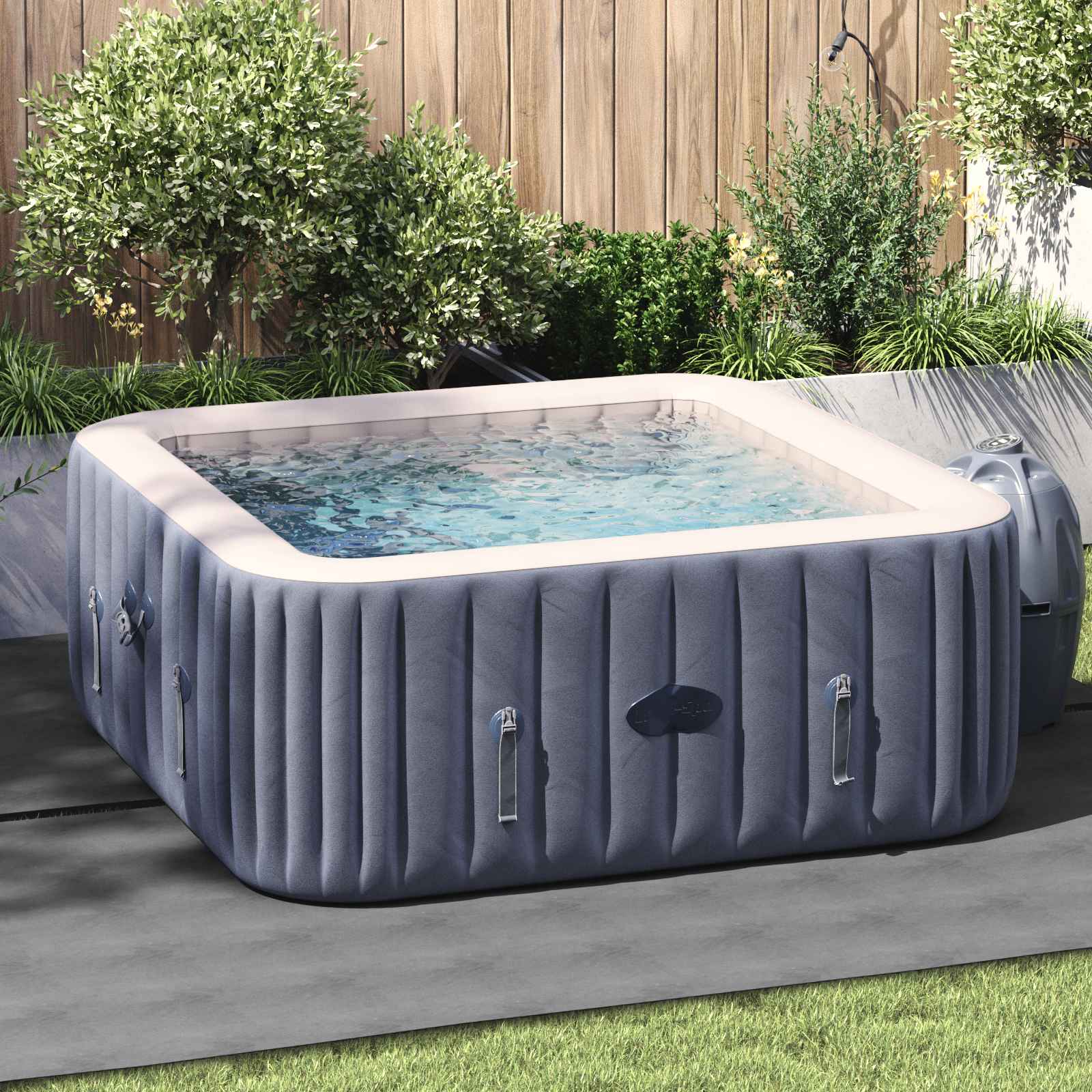 Vidaxl tapis de sol de piscine gris clair 274 x 274 x 0,1 cm