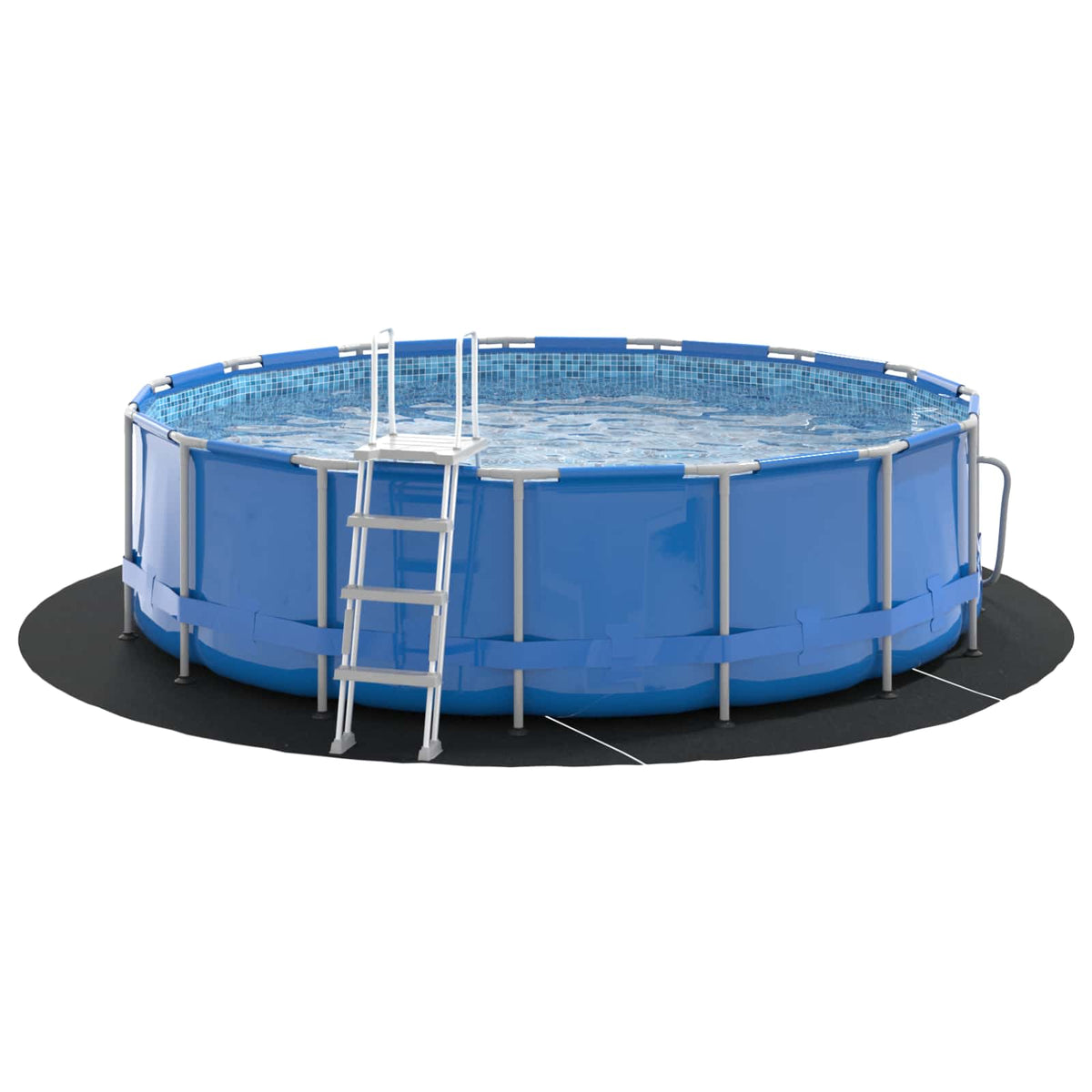 Tapis de sol de piscine Vidaxl noir ø 366 cm en tissu non tissé