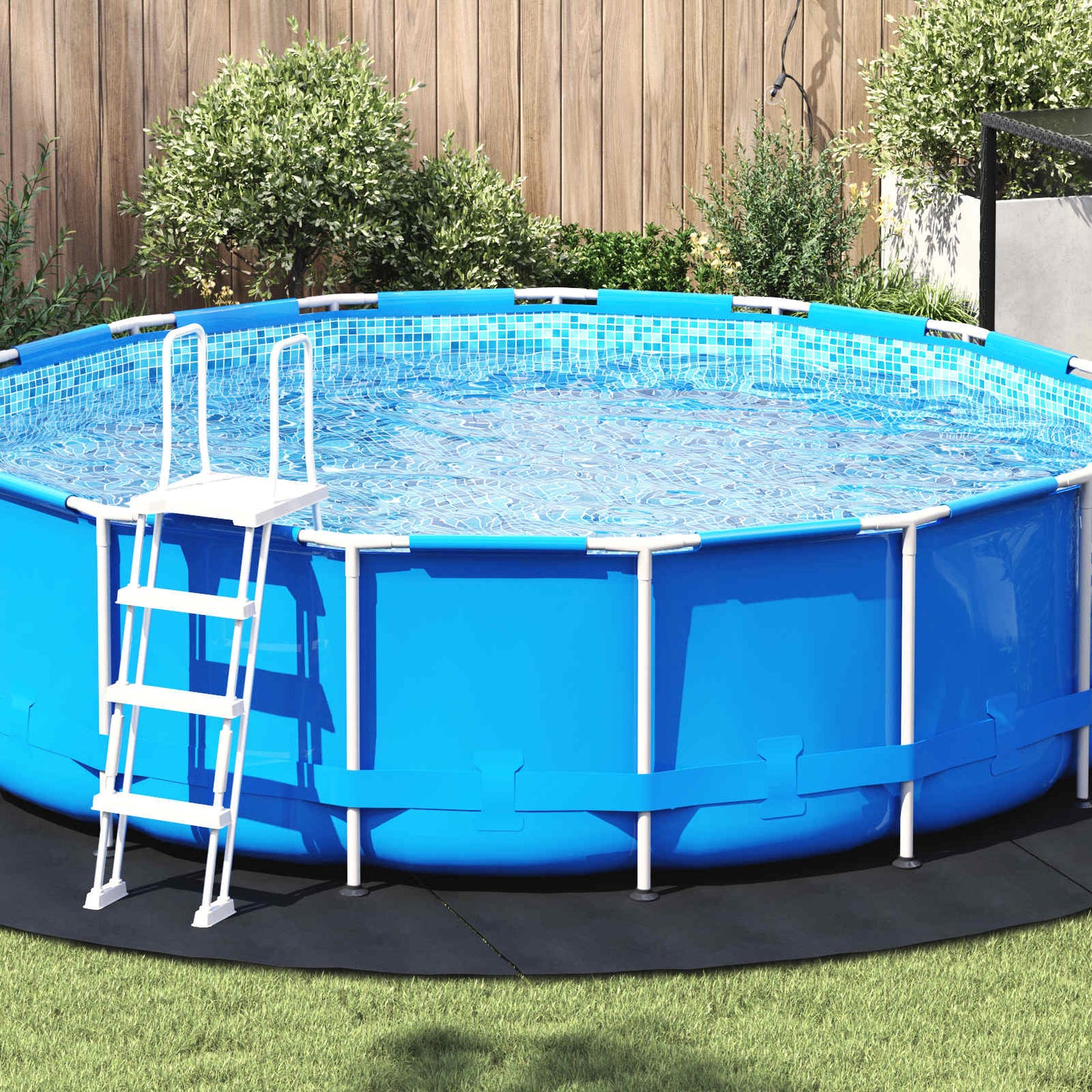 Tapis de sol de piscine Vidaxl noir ø 396 cm en tissu non tissé