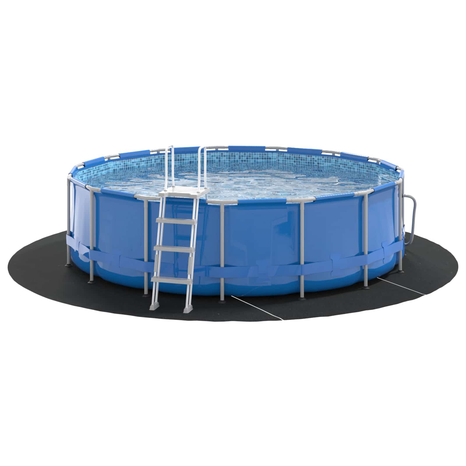 Tapis de sol de piscine Vidaxl noir ø 396 cm en tissu non tissé