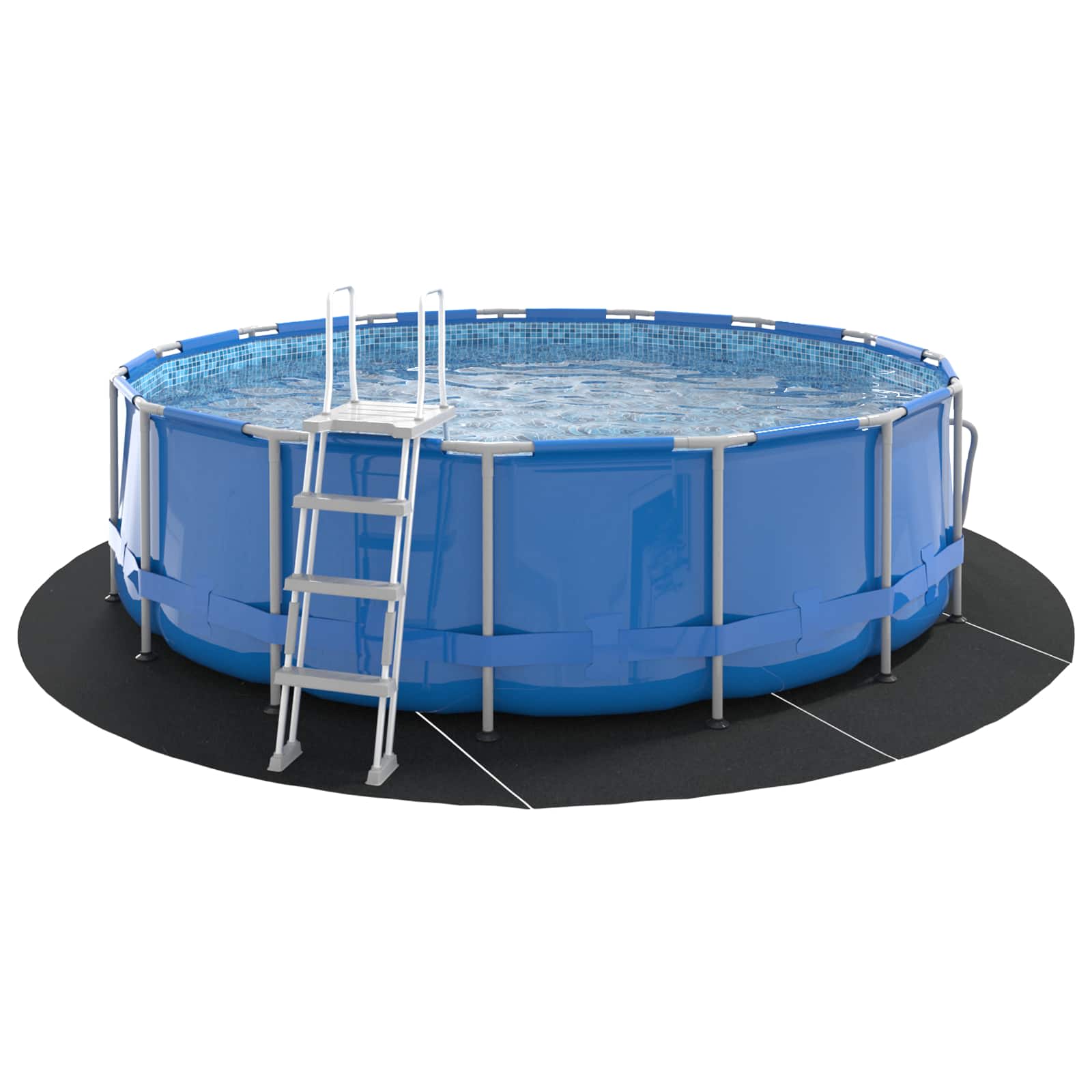 Tapis de sol de piscine Vidaxl noir ø 428 cm en tissu non tissé