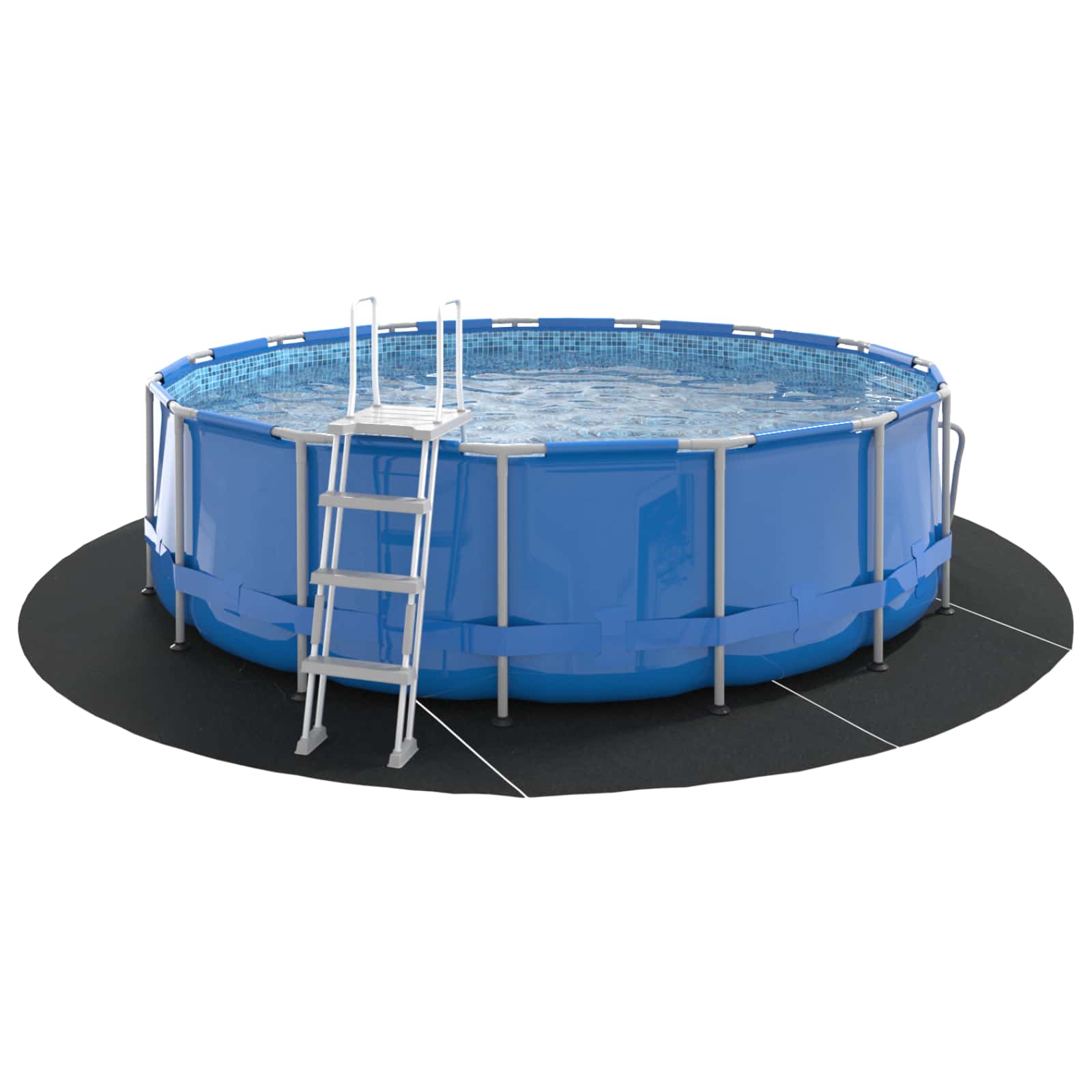Tapis de sol de piscine Vidaxl noir ø 458 cm en tissu non tissé