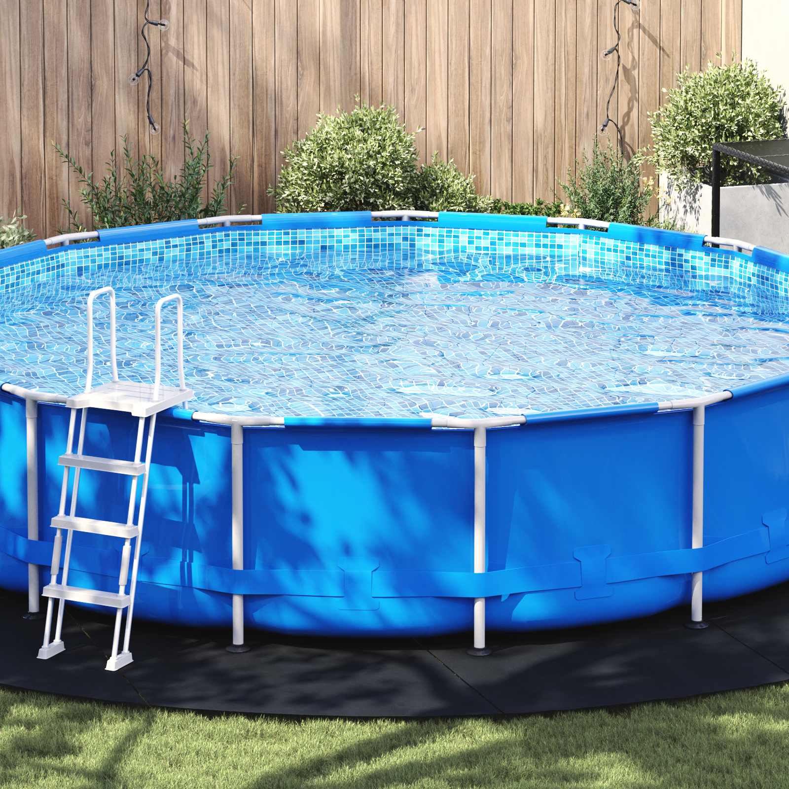 Tapis de sol de piscine Vidaxl noir ø 610 cm en tissu non tissé
