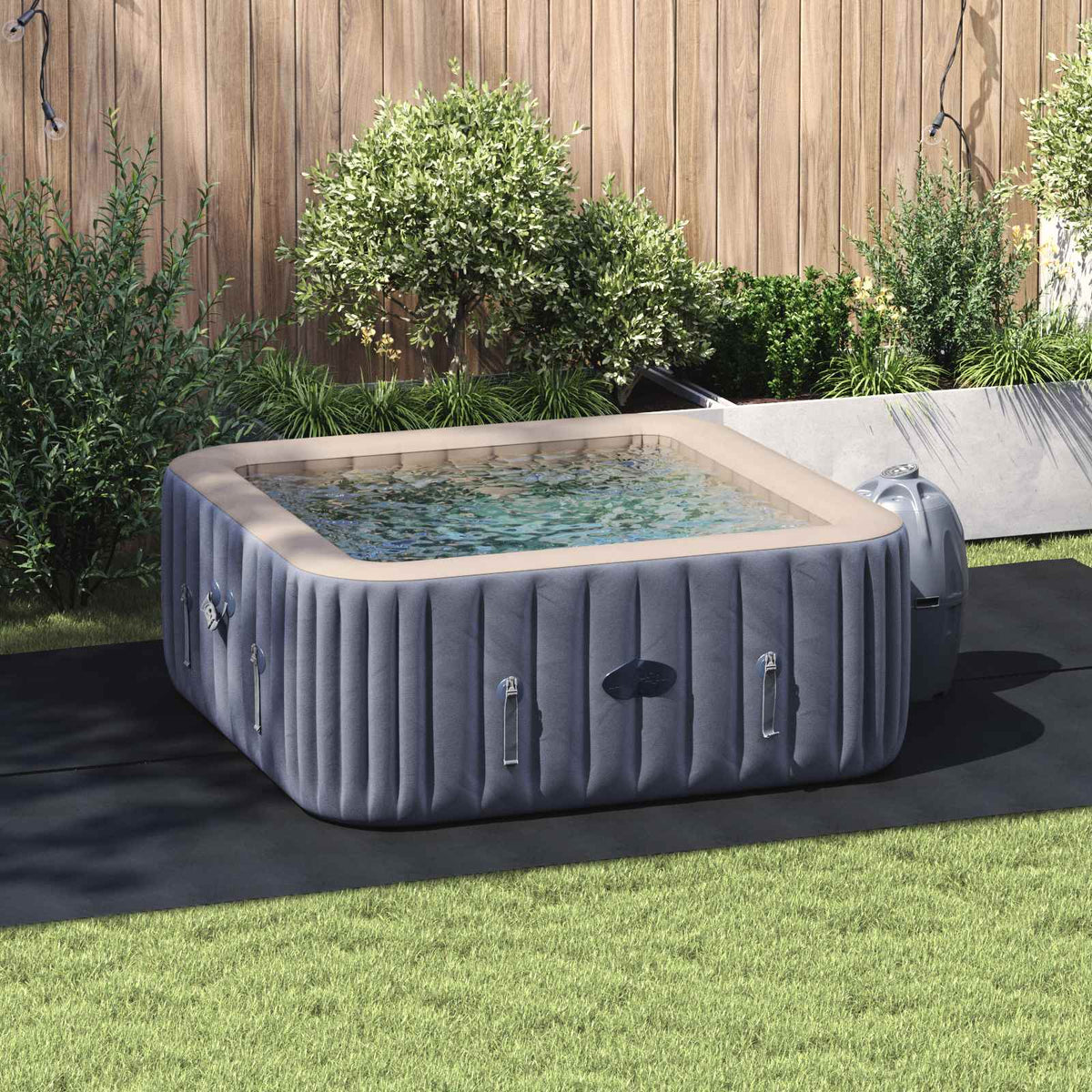 Vidaxl tapis de sol de piscine noir 420 x 220 x 0,1 cm en tissu non tissé