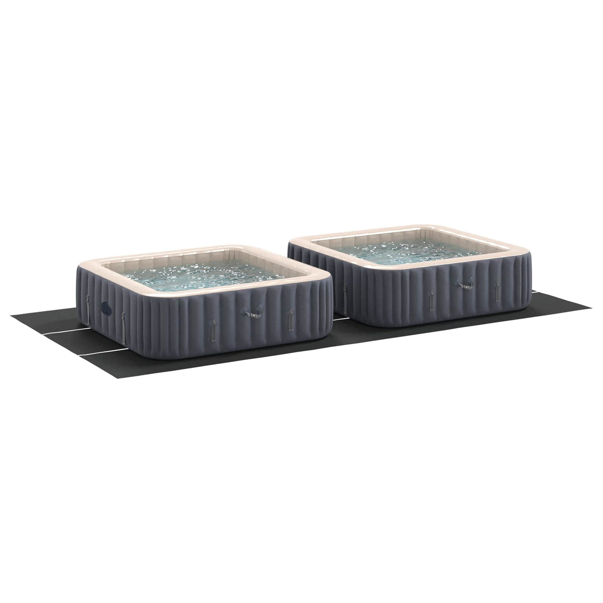 Vidaxl tapis de sol de piscine noir 640 x 321 x 0,1 cm en tissu non tissé