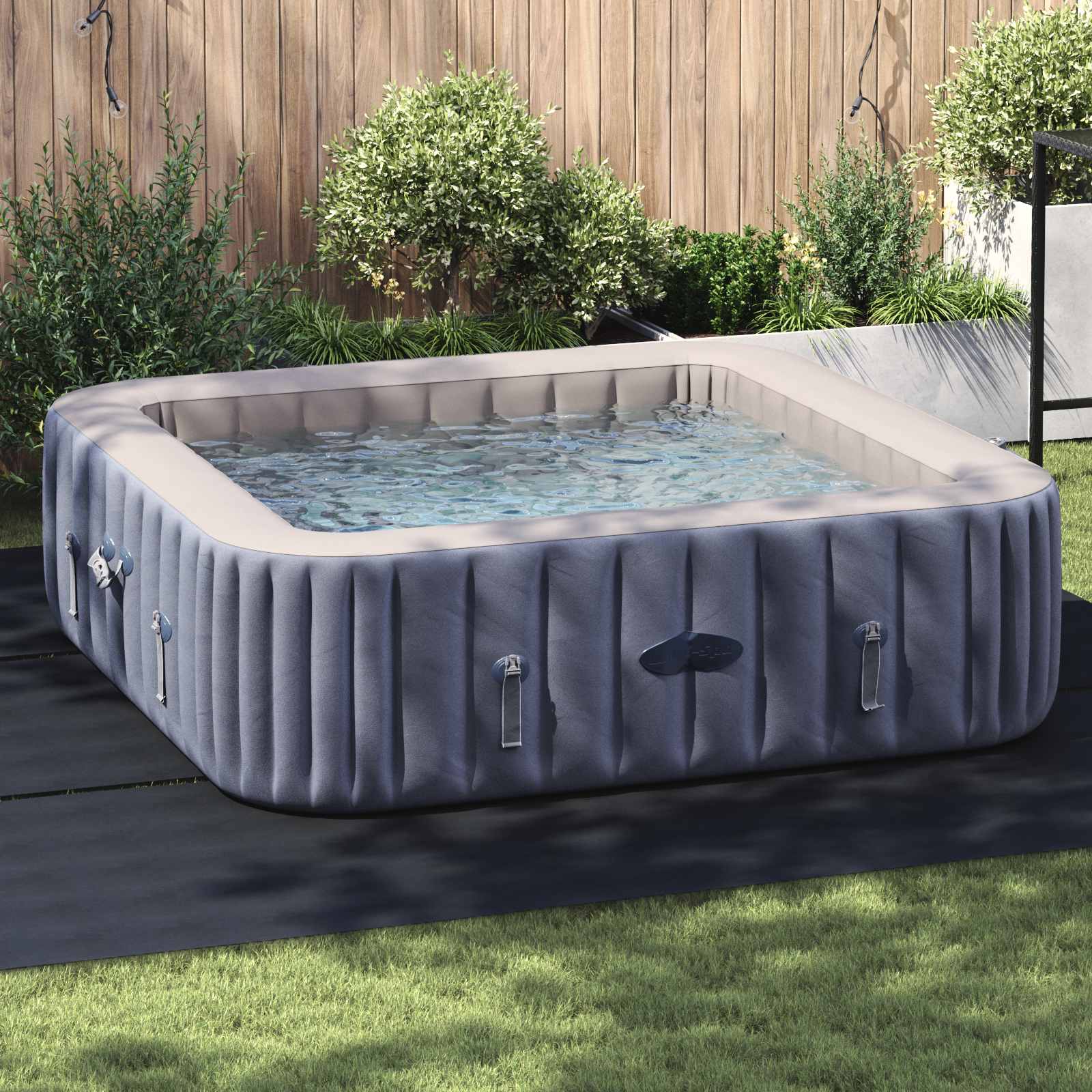 Vidaxl tapis de sol de piscine noir 396 x 396 x 0,1 cm en tissu non tissé