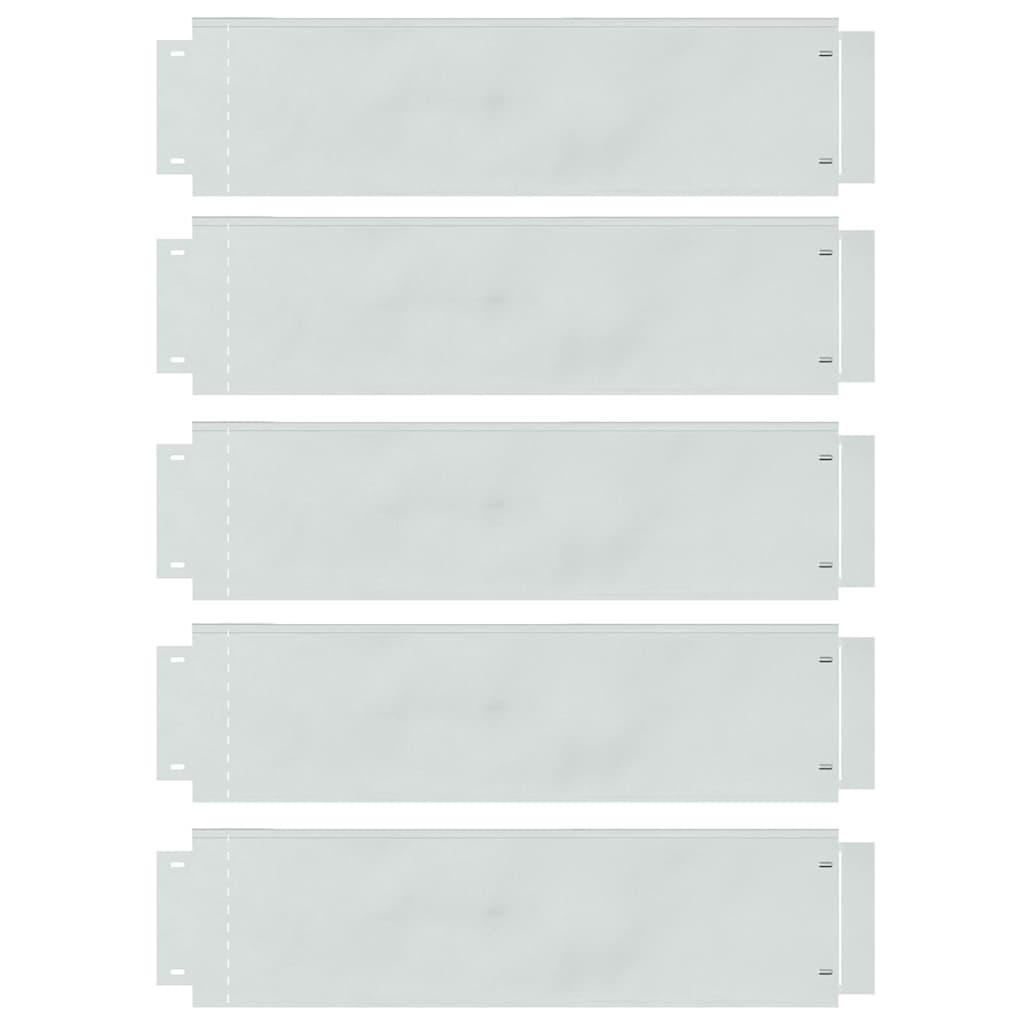 Vidaxl bordures de pelouse 5 pcs argent 100 x 25 x 0,07 cm