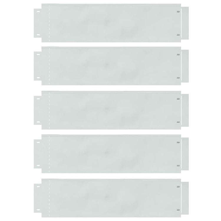 Vidaxl bordures de pelouse 5 pcs argent 100 x 25 x 0,07 cm