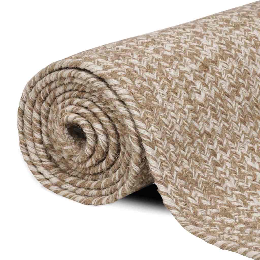 Vidaxx tapis rectangulaire naturel et blanc 60 x 300 cm jute
