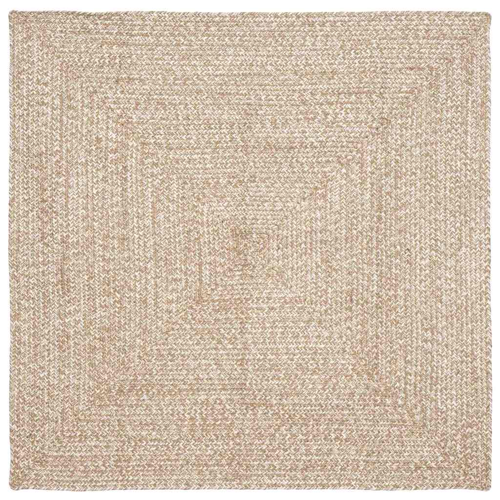 Vidaxx tapis carré naturel et blanc 120 x 120 cm jute