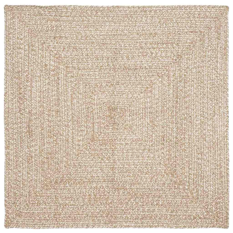 Vidaxx tapis carré naturel et blanc 120 x 120 cm jute