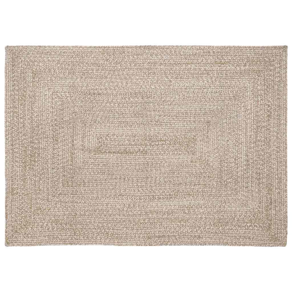 Vidaxx tapis rectangulaire naturel et blanc 120 x 170 cm jute