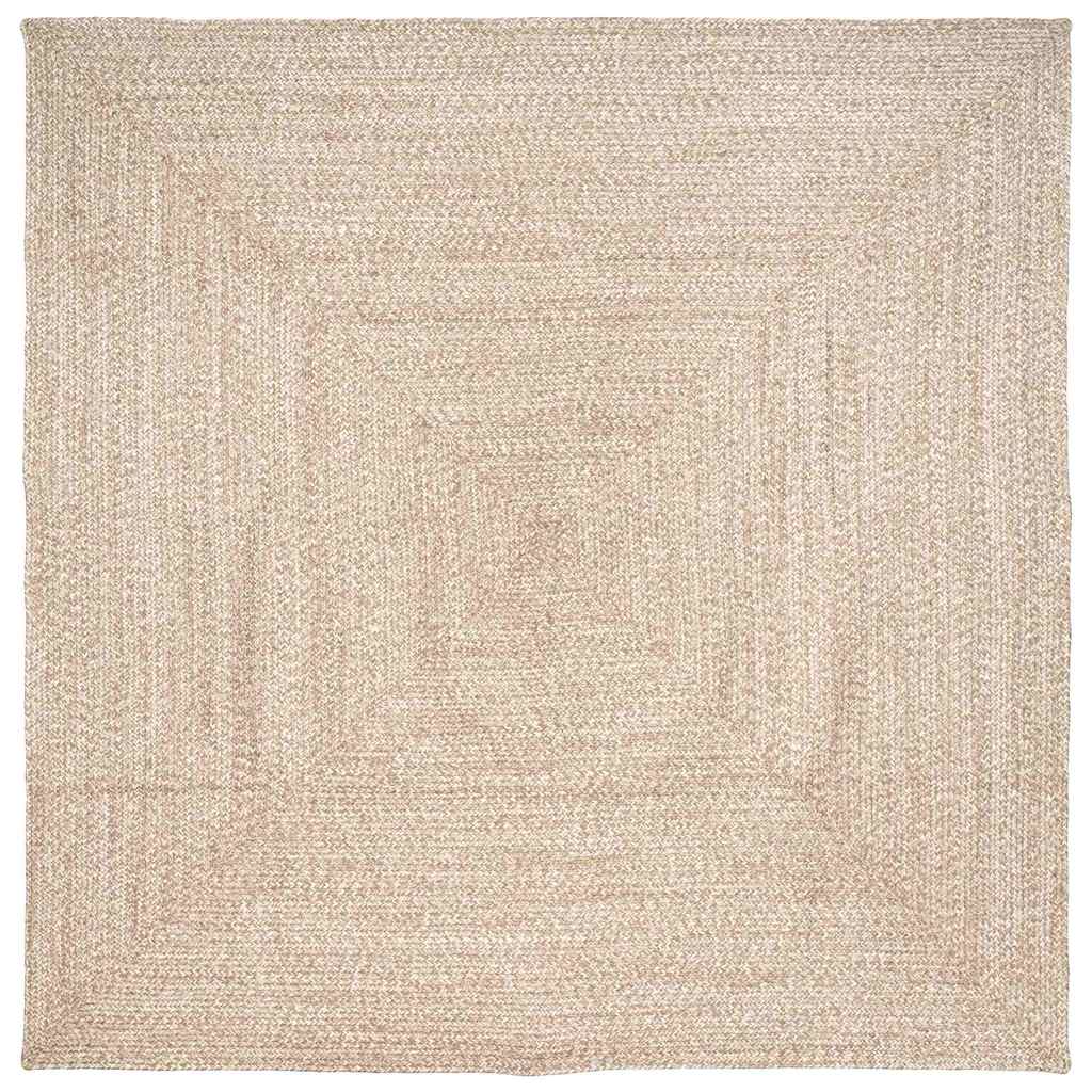 Vidaxx tapis carré naturel et blanc 200 x 200 cm jute