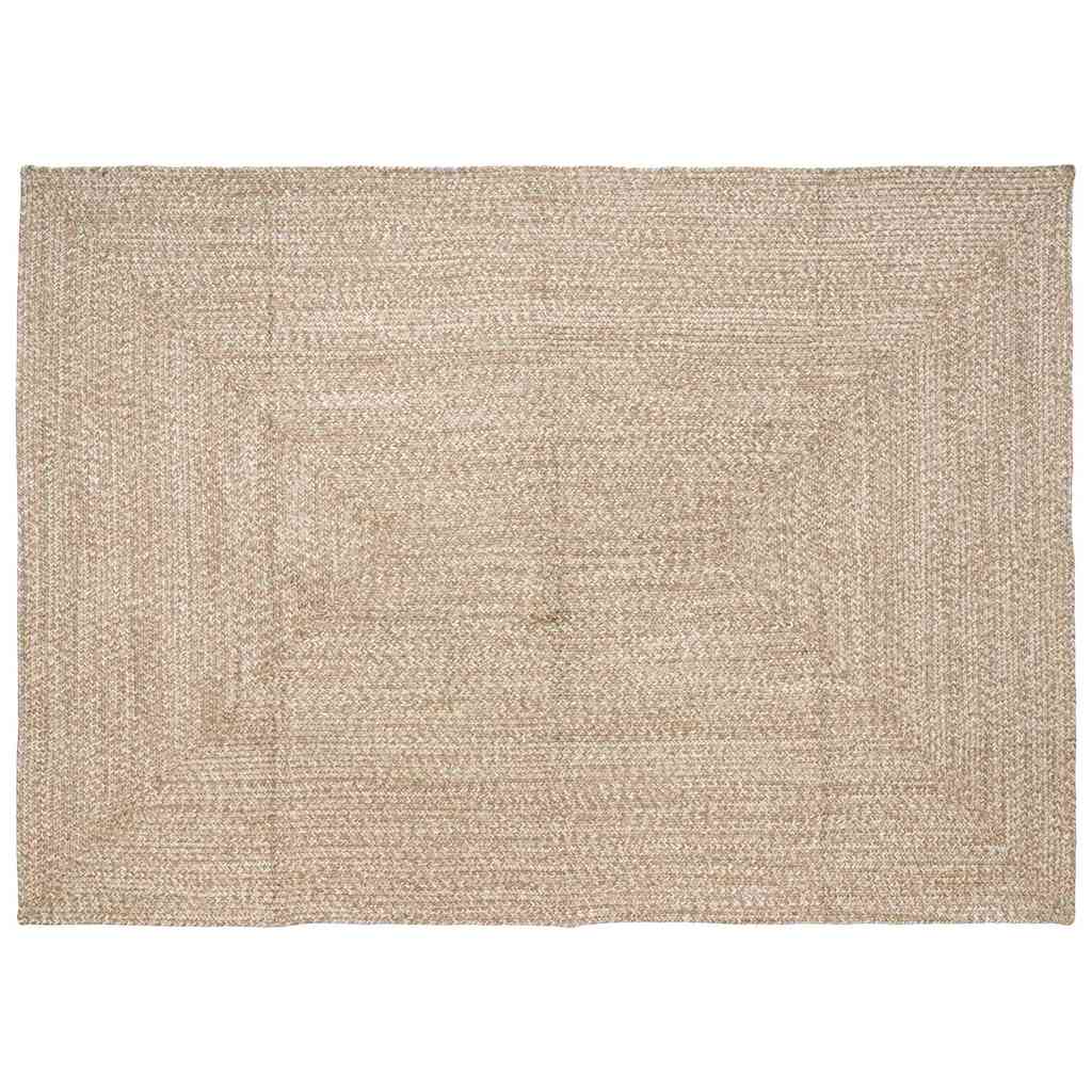 Vidaxx tapis rectangulaire naturel et blanc 240 x 340 cm jute