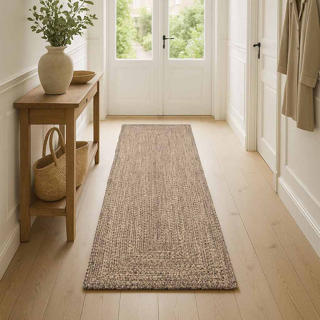 Vidaxx tapis rectangulaire naturel et noir 60 x 200 cm jute