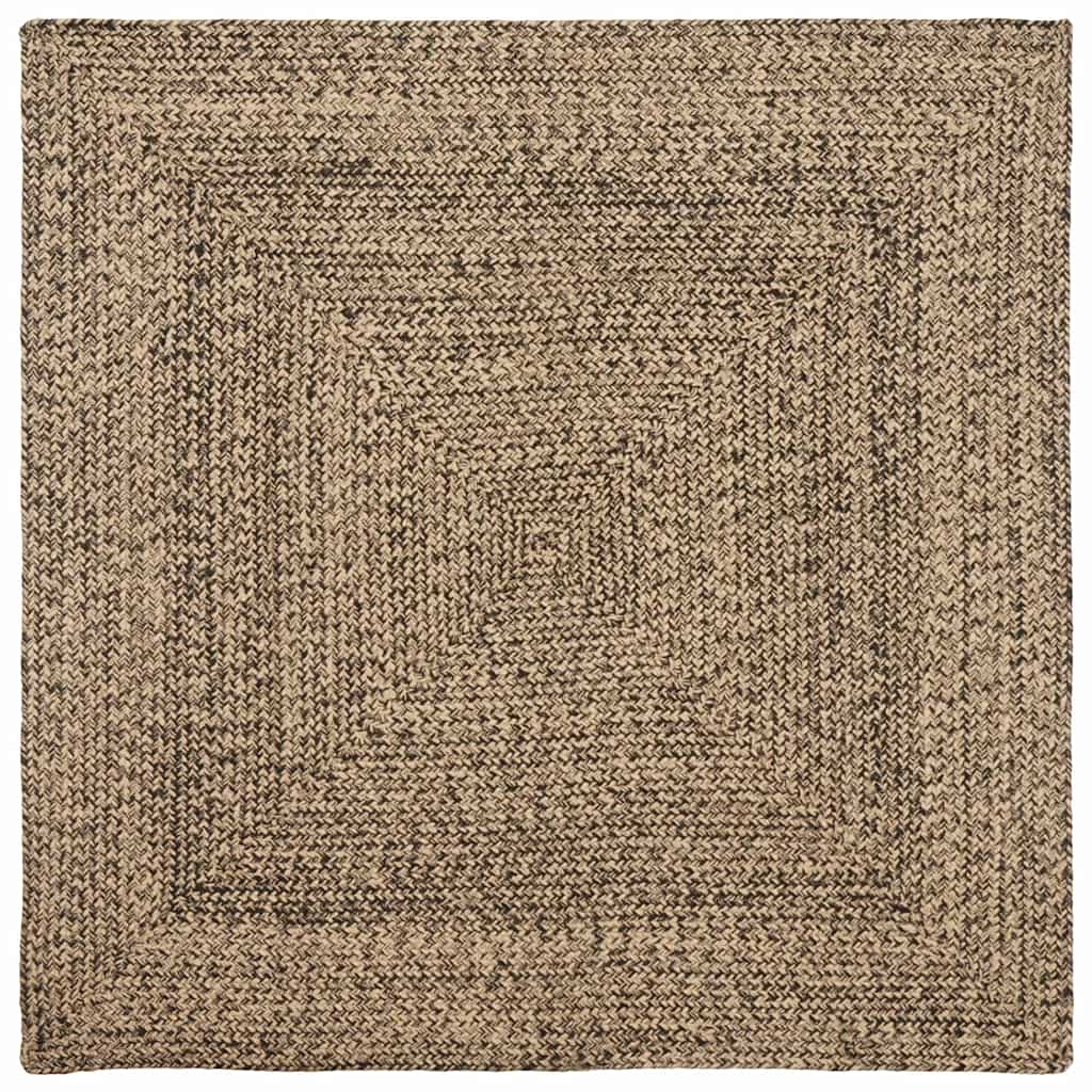 VidaXL tapis carré naturel et noir 160 x 160 cm jute