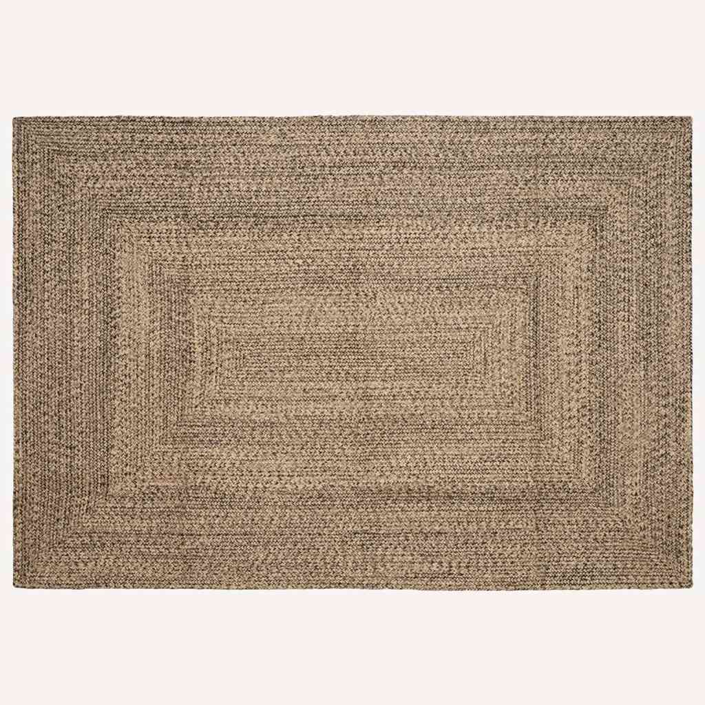 Vidaxx tapis rectangulaire naturel et noir 160 x 230 cm jute