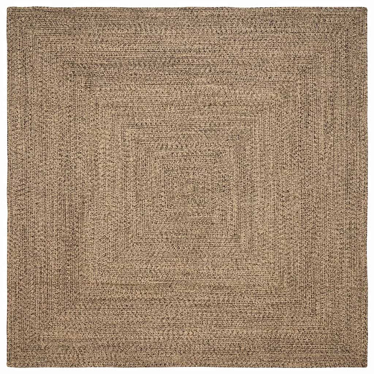 VidaXL tapis carré naturel et noir 200 x 200 cm jute