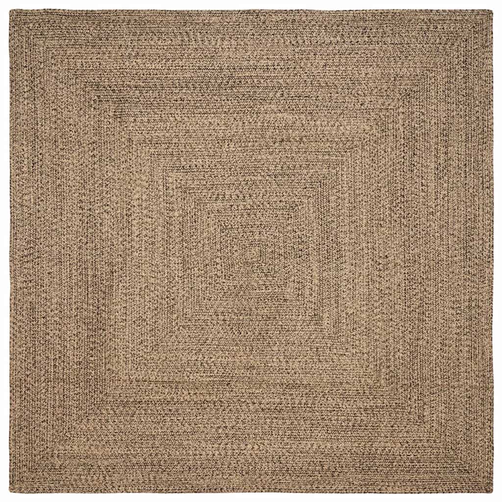 Vidaxx tapis carré naturel et noir 240 x 240 cm jute