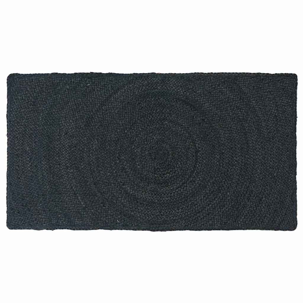 Vidaxl tapis rectangulaire gris foncé 60 x 110 cm jute