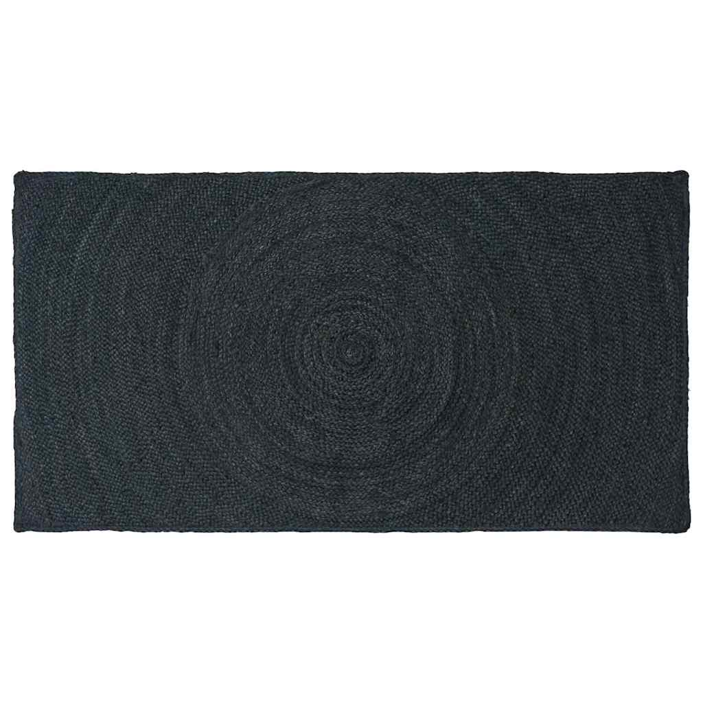 Vidaxl tapis rectangulaire gris foncé 80 x 150 cm jute