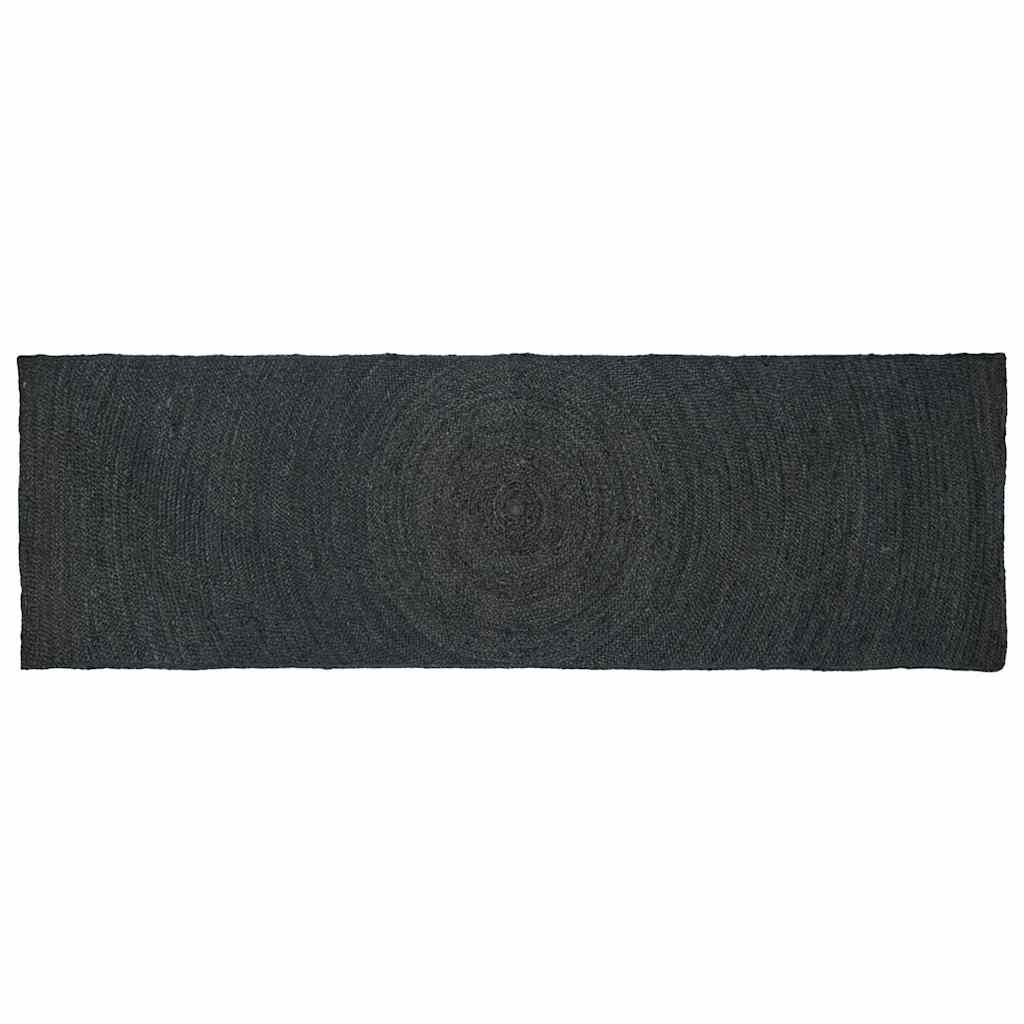 Vidaxl tapis rectangulaire gris foncé 80 x 250 cm jute
