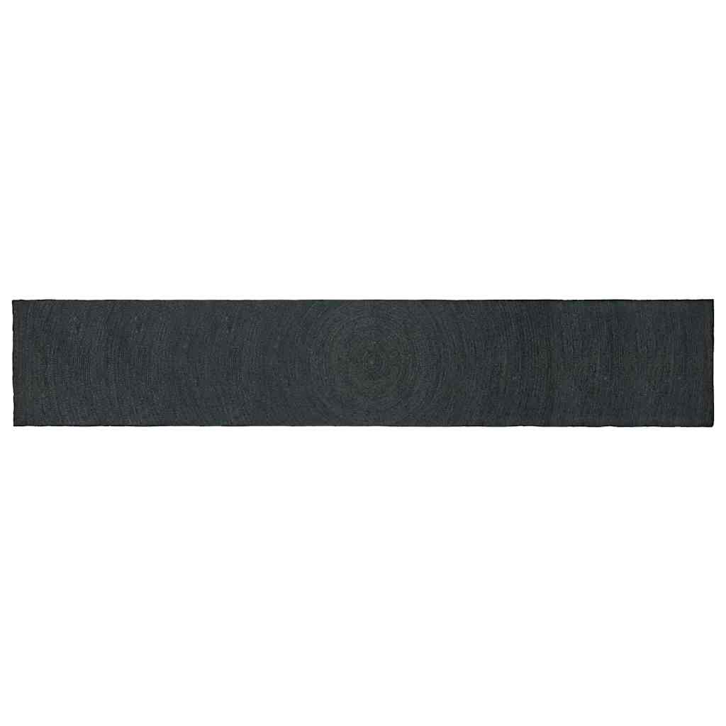 Vidaxl tapis rectangulaire gris foncé 80 x 400 cm jute