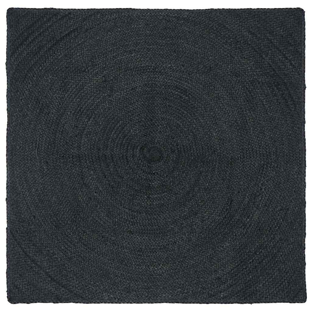 Vidaxl tapis carré gris foncé 120 x 120 cm jute