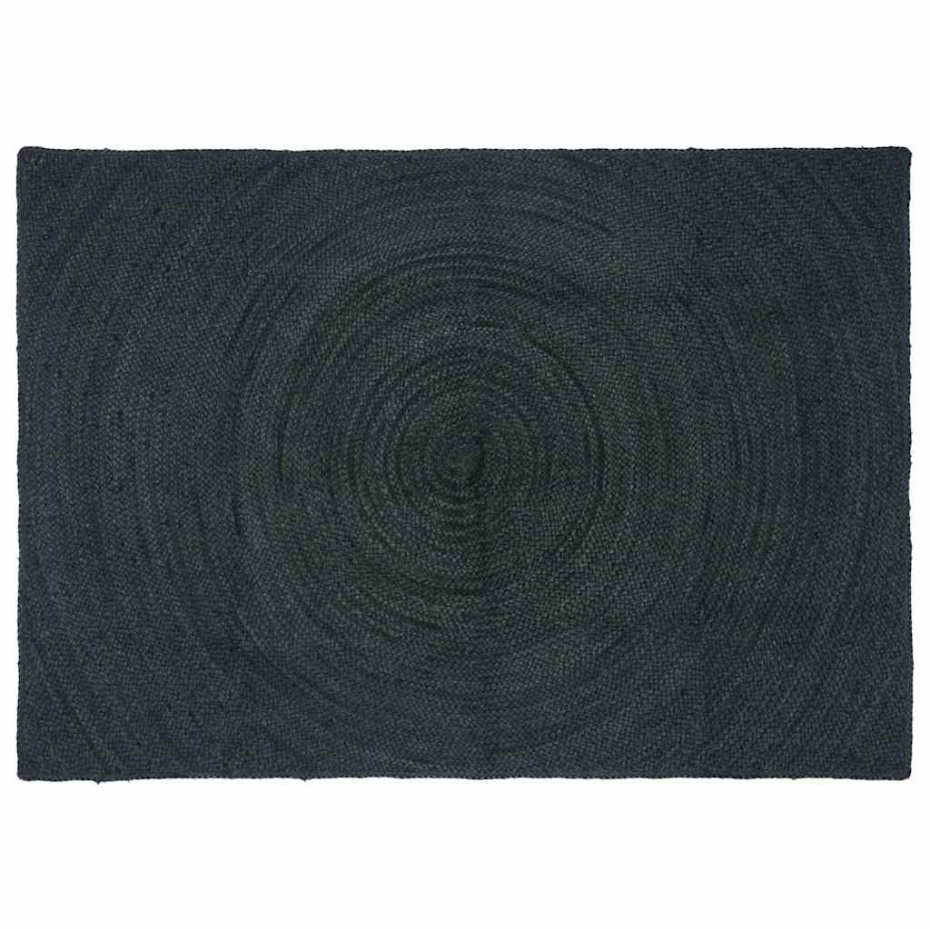 Vidaxl tapis rectangulaire gris foncé 140 x 200 cm jute